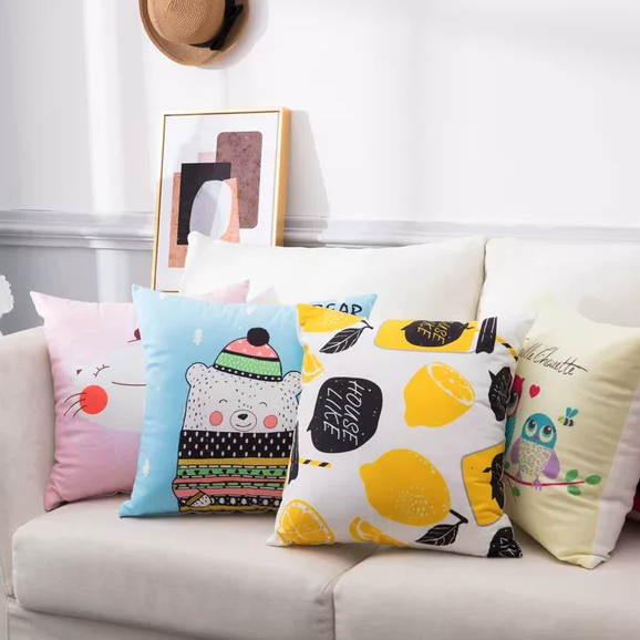 短毛绒卡通抱枕套含芯沙发腰靠